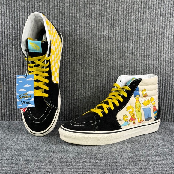 Vans Other - NEW Vans The Simpsons Sk8-Hi Family Sneakers Black Yellow Men 10 Women 11.5
